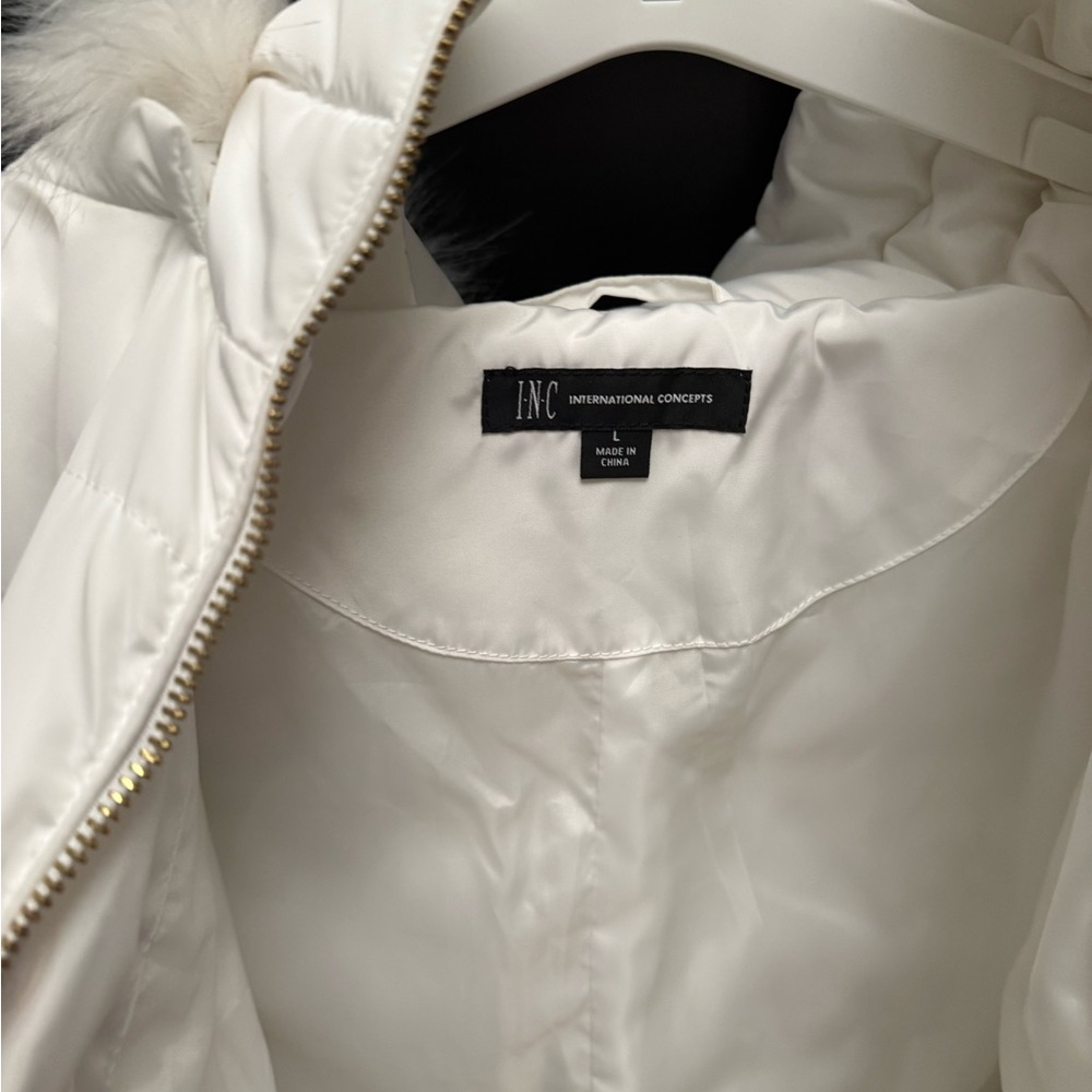 INC International Concepts Women's Cream Puffer Jacket